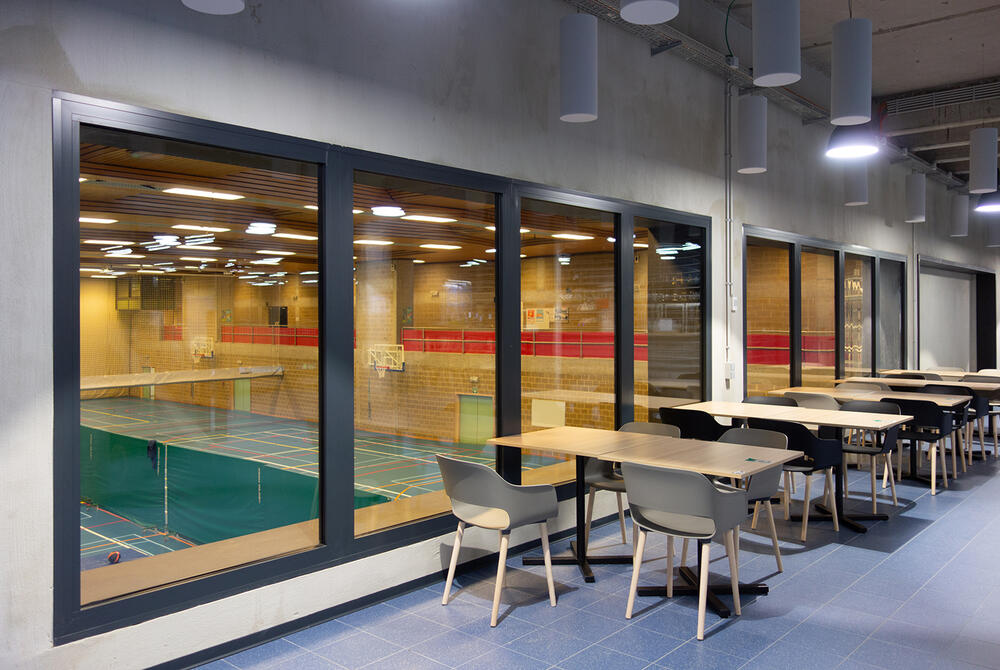 Eribel joinery in new sports hall HOGENT